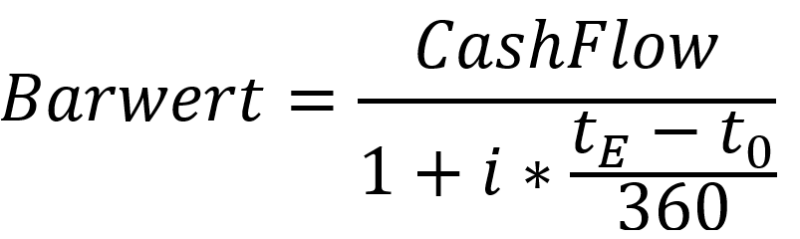 Barwert im Geldmarkt
